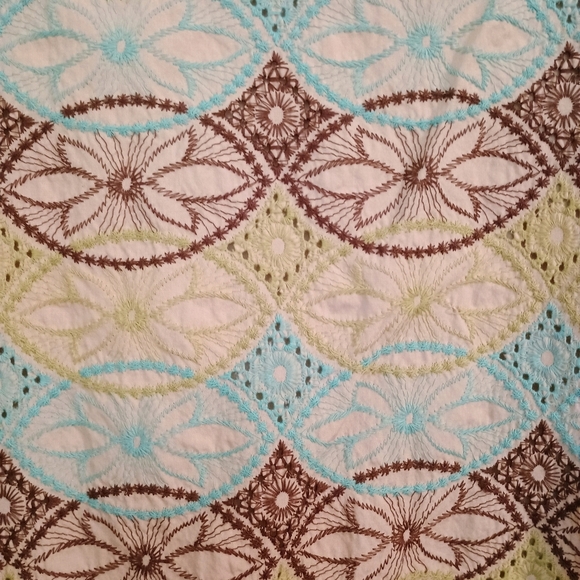 Josephine Chaus Embroidered Floral Full Midi Skirt 100% Cotton Size 14 - Picture 6 of 6